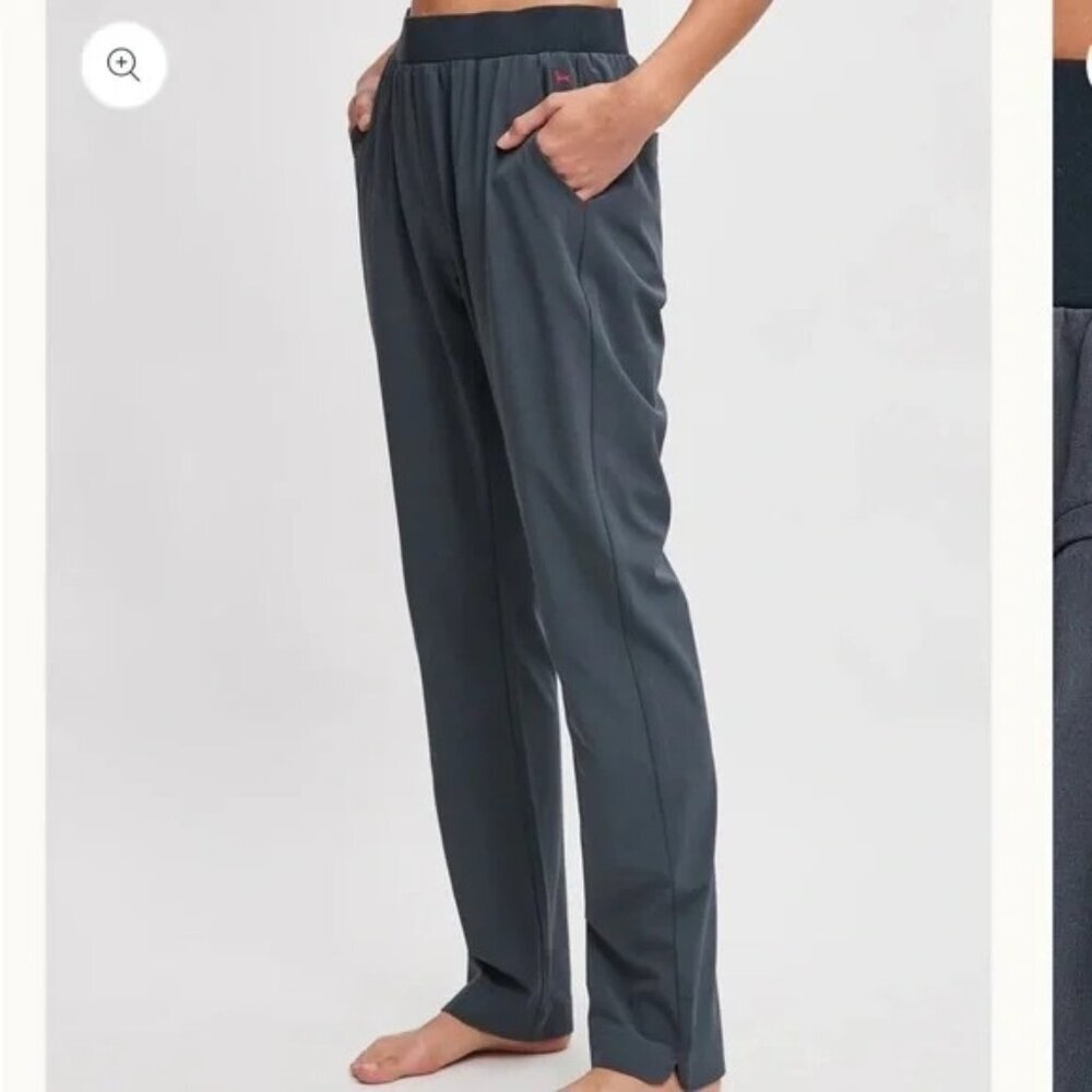 The Black Dog Ladies Track Tech Pull-On Pants Deep Blue Stone XL NWT